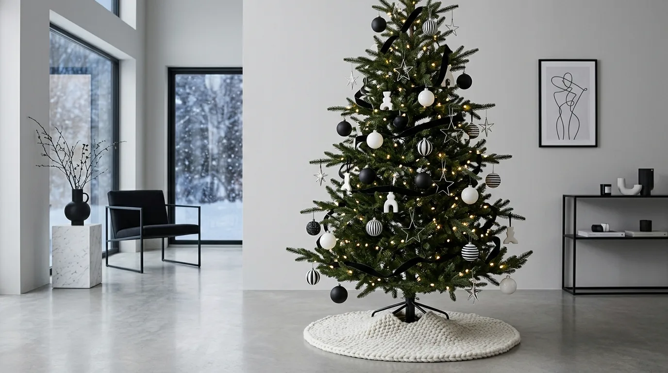 Build fullness from the inside out inspiration for a Christmas tree centerpiece.